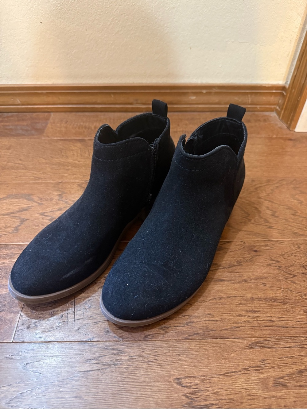 Time and Tru Black Suede Ankle Booties - Low Heel Chelsea Style